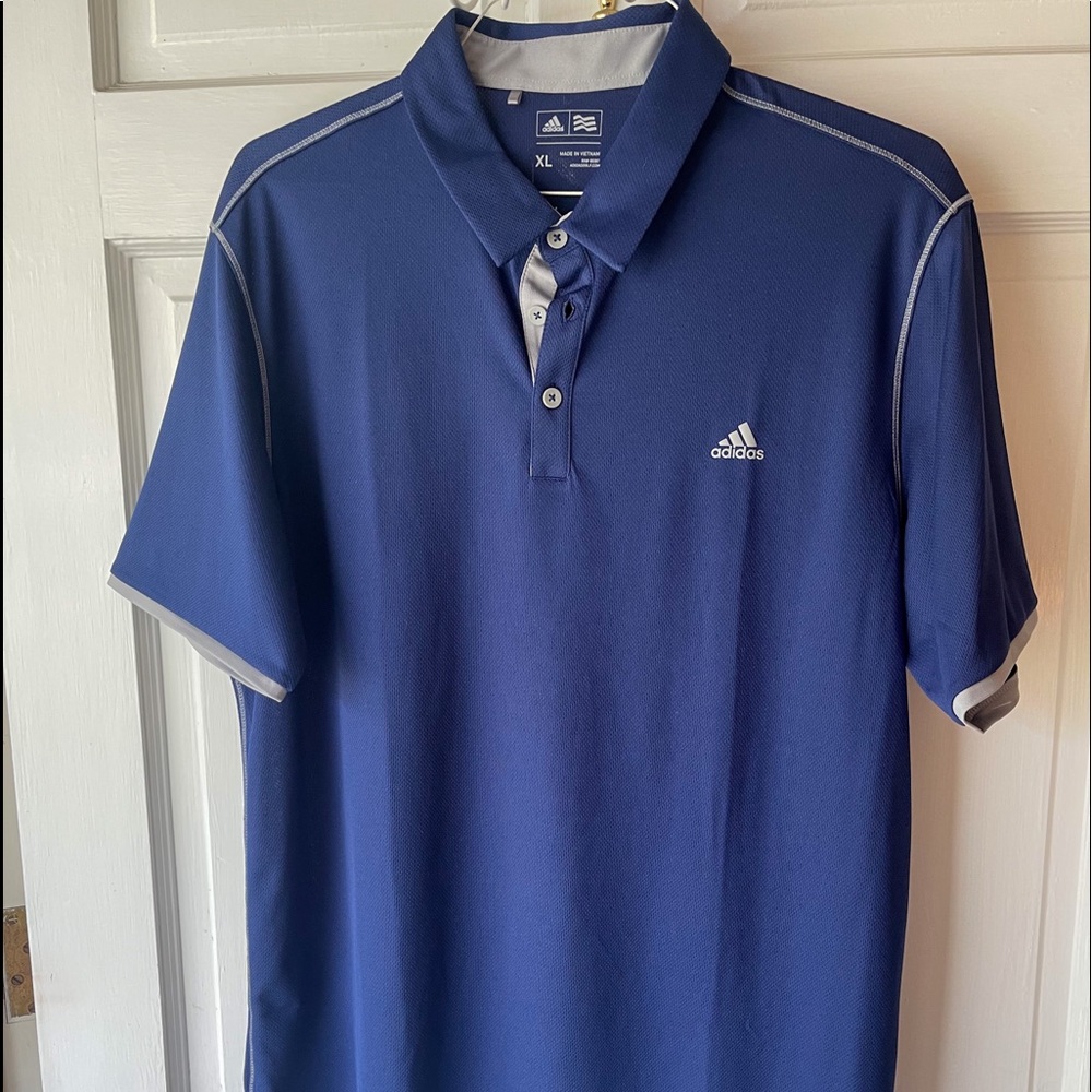 Adidas Blue Performance SS Men's Polo